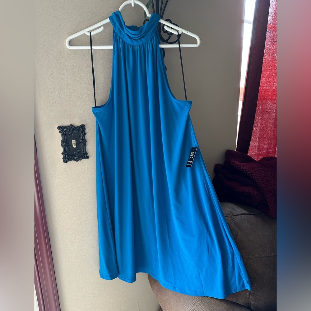 Express Elegant Blue Sleeveless Dress NWT